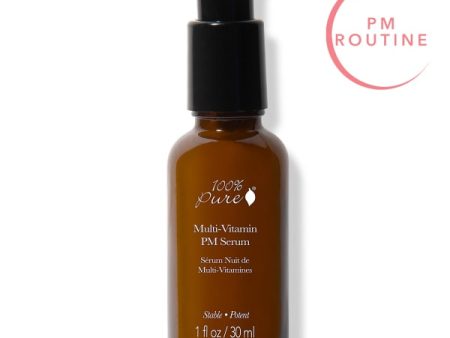 100% PURE Multi-Vitamin PM Face Serum Anti-Aging Night Moisturizer Feeds Thirsty Skin with Retinol & Potent Antioxidants from Vitamin C Nightly Facial Skincare Restore & Rejuvenation - 1 Fl Oz Online Hot Sale