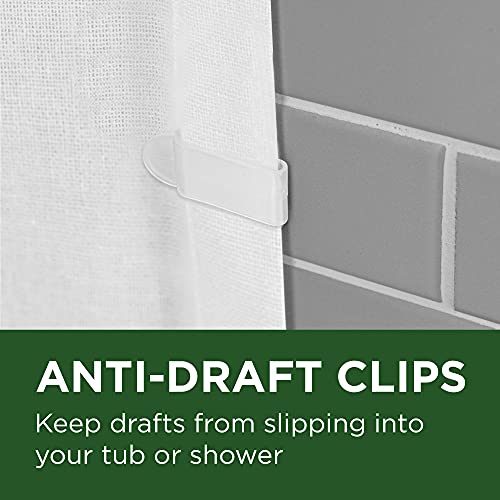 Zenna Home Recycled Cotton 100% Waterproof Fabric Shower Curtain Liner with Anti-Draft Clips, White, 70 x 72 inch Online